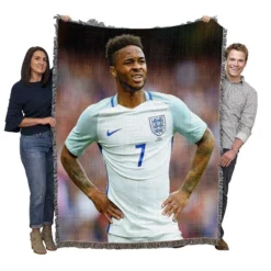 Top Ranked England Football Raheem Sterling Woven Blanket