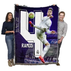 Top Ranked Footballer Sergio Ramos Woven Blanket