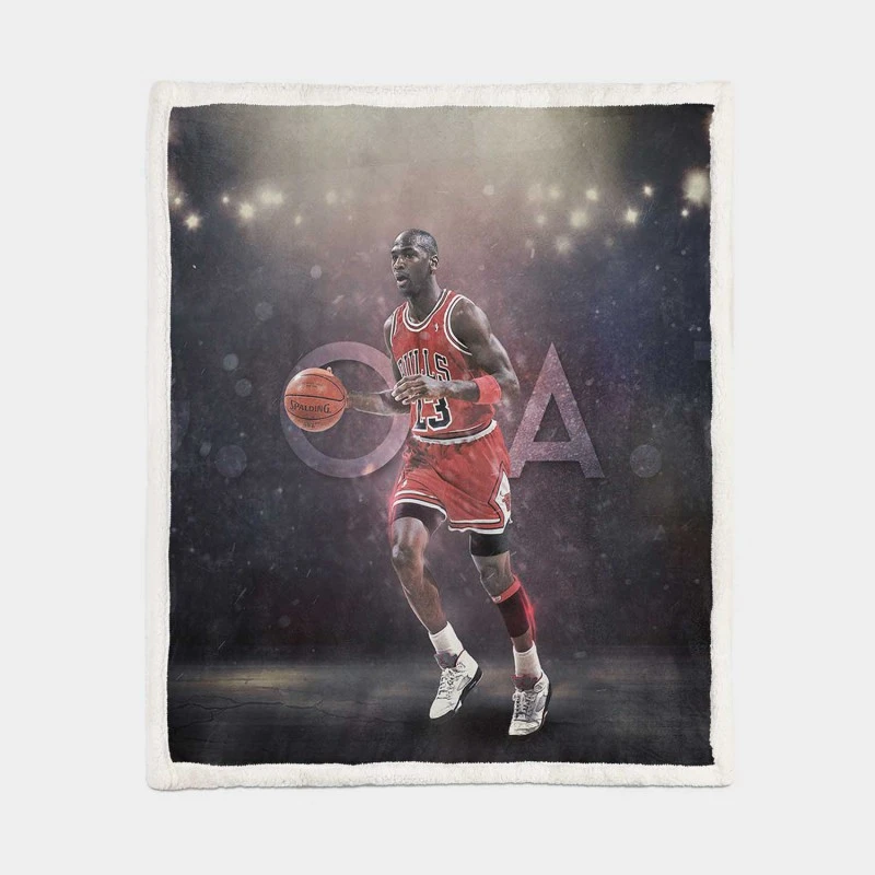 Top Ranked NBA Basketball Player Michael Jordan Sherpa Fleece Blanket 1