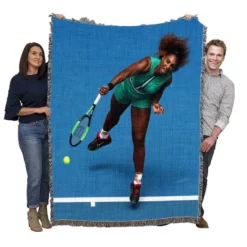 Top Ranked WTA Player Serena Williams Woven Blanket