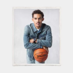 Trae Young Popular NBA Basketball Player Sherpa Fleece Blanket 1
