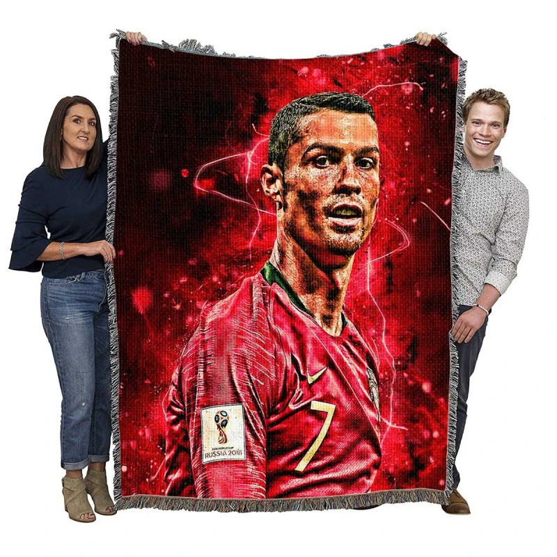 UEFA Euro Footballer Cristiano Ronaldo Woven Blanket