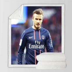Ultimate PSG Football Player David Beckham Sherpa Fleece Blanket