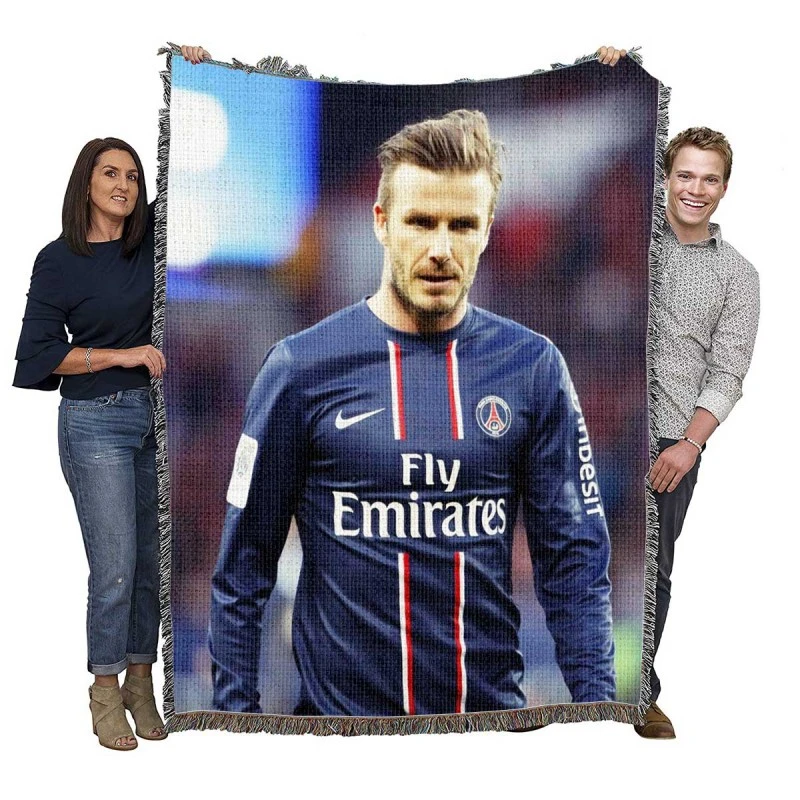 Ultimate PSG Football Player David Beckham Woven Blanket