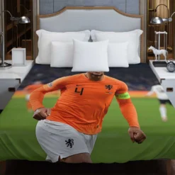 Virgil van Dijk  Netherlands Soccer Captain Duvet Cover