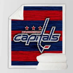 Washington Capitals NHL Logo Sherpa Fleece Blanket