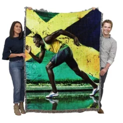 World Champion Usain Bolt Woven Blanket