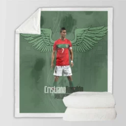 World Cup Portugal Player Cristiano Ronaldo Sherpa Fleece Blanket