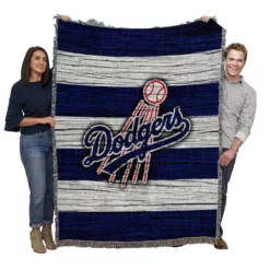 World Series MLB Baseball Club Los Angeles Dodgers Woven Blanket
