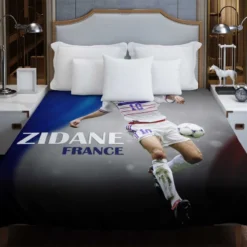 Zinedine Zidane France Football Player Duvet Cover