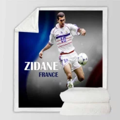 Zinedine Zidane France Football Player Sherpa Fleece Blanket
