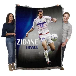 Zinedine Zidane France Football Player Woven Blanket
