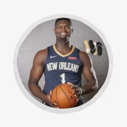 Zion Williamson Popular NBA New Orleans Player Round Beach Towel