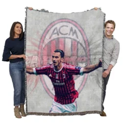 Zlatan Ibrahimovic Honorable AC Milan Football Woven Blanket